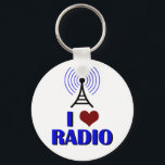 Porte-clés J'aime la radio<br><div class="desc">Si la vue d'une radio-tour vous fait rêver,  vous allez adorer ! Pour les fans de DJ ou de radio.</div>