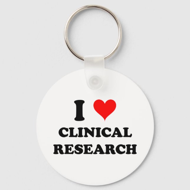 Porte-clés J'aime la recherche clinique (Recto)