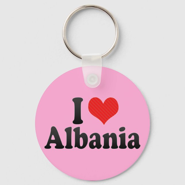 Porte-clés J'aime l'Albanie (Recto)