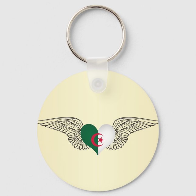 Porte-clés J'aime l'Algérie - ailes (Recto)