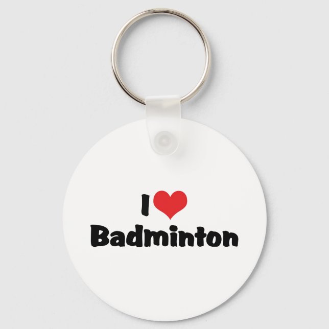 Porte-clés J'aime le badminton (Recto)