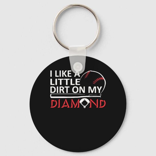 Porte-clés J'Aime Le Baseball Little Dirt My Diamonds (Recto)