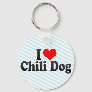 Porte-clés J'aime le chili Dog