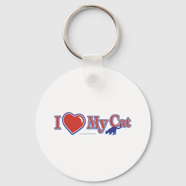Porte-clés J'Aime Le Coeur Mon Chat (Recto)
