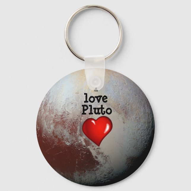 Porte-clés J'aime le coeur rouge Pluto (Recto)