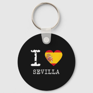 Porte-clés J'aime le drapeau de Séville Espagne
