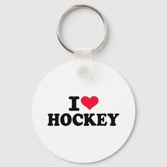 Porte-clés J'aime le hockey (Recto)