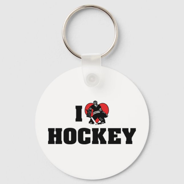 Porte-clés J'aime le hockey (Recto)