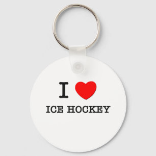Porte-clés J'aime le hockey sur glace