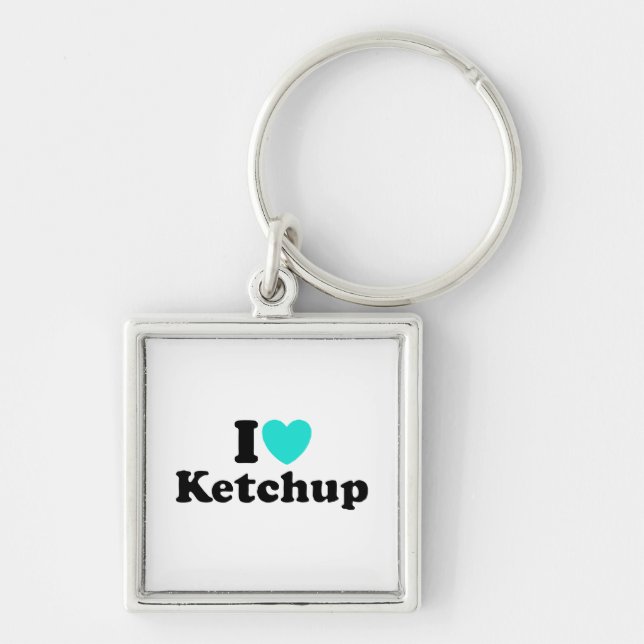 Porte-clés J'aime le ketchup (Devant)