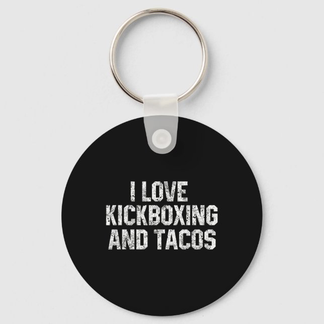 Porte-clés J'aime le kickboxing et les tacos drôle kickbox ar (Recto)