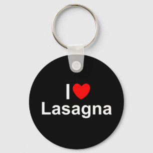 Porte-clés J'aime le lasagne (de coeur)