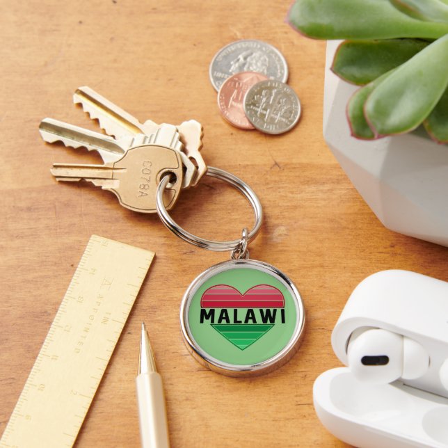 Porte-clés J'aime le Malawi, le coeur du Malawi (Bureau)