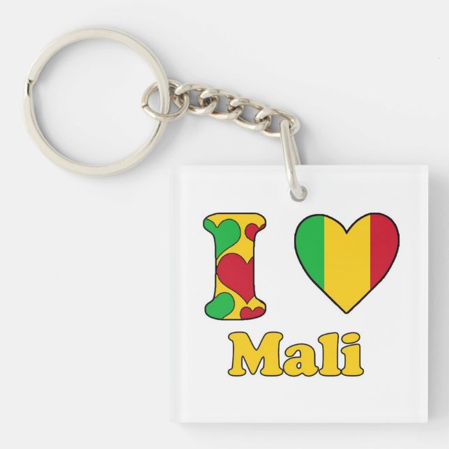 Porte-clés J'aime le Mali (Devant)