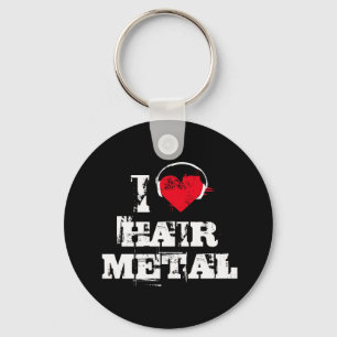Porte-clés J'aime le métal de cheveux