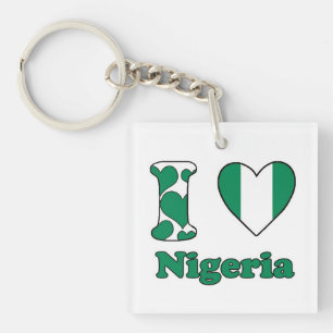 Porte-clés J'aime le Nigeria
