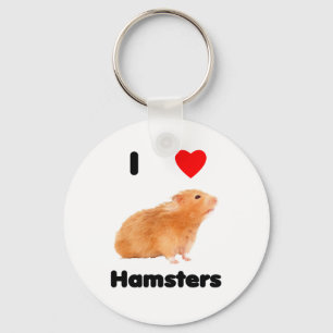Porte-clés J'aime le porte - clé de hamsters