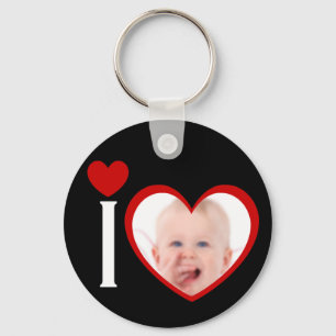 Porte-clés J'aime le porte - clé de photo de coeur