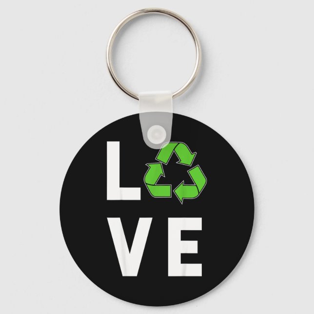 Porte-clés J'aime le recyclage  (Recto)