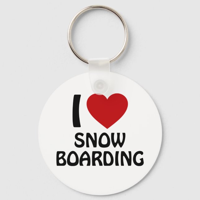 Porte-clés J'aime le snowboard (Recto)