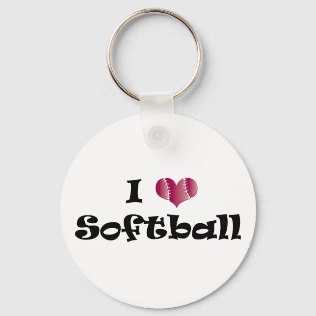 Porte-clés J'aime le softball (Recto)
