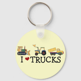 Porte-clés J'aime le T-shirts et les cadeaux de camions
