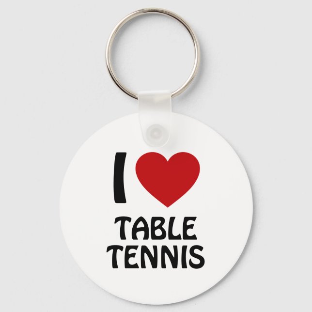 Porte-clés J'aime le tennis de table (Recto)