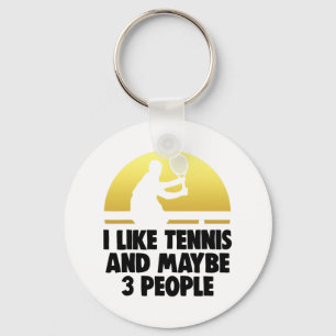 Porte-clés J'Aime Le Tennis Peut-Être 3 Personnes Serre Tenni
