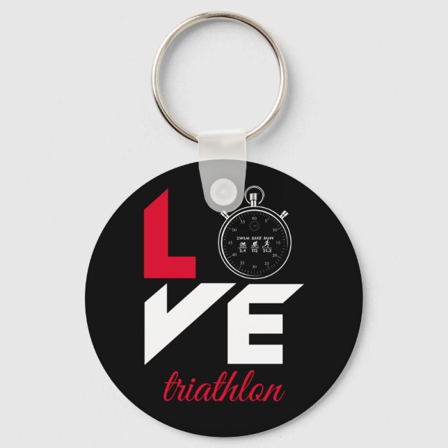 Porte-clés J'aime le triathlon (Recto)