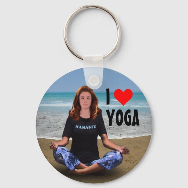 Porte-clés J'aime le yoga (Recto)