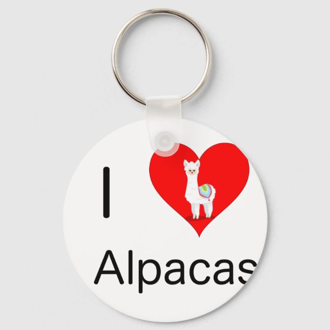 Porte-clés J'aime les alpacas (Recto)