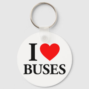 Porte-clés J'aime les bus