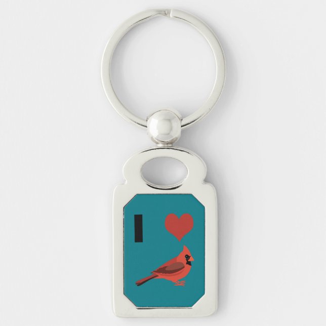 Porte-clés J'aime les cardinaux (Devant)