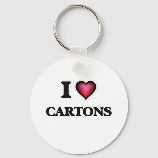 Porte-clés J'aime les cartons (Recto)