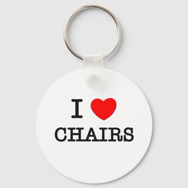 Porte-clés J'aime les chaises (Recto)
