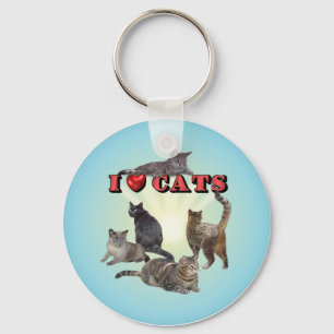 Porte-clés J'aime les chats