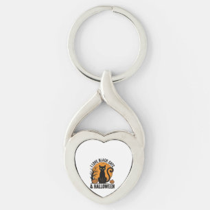 Porte-clés J'aime les chats noirs Halloween Vintage Design de