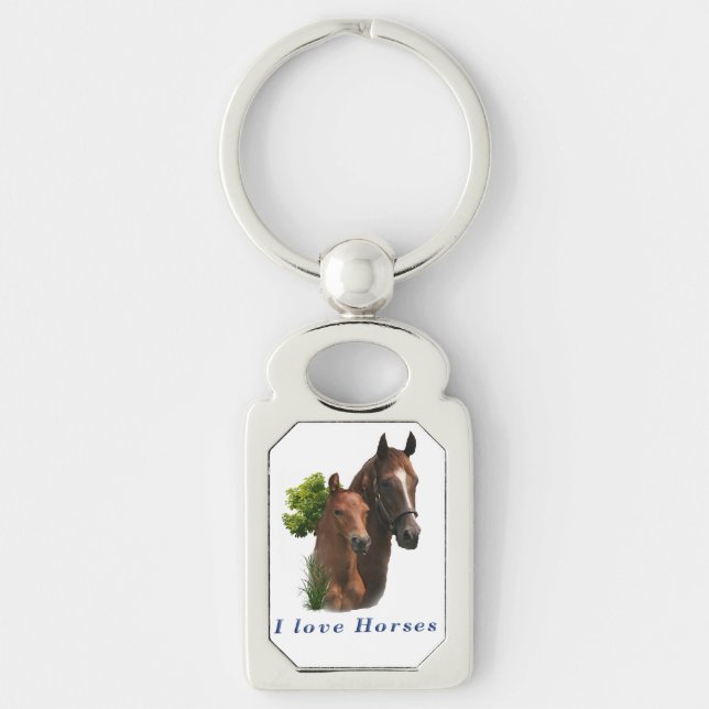 Porte-clés J'aime les chevaux (Devant)