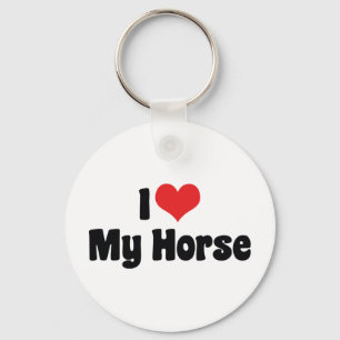 Porte-clés J'aime les chevaux au cœur - Amoureux des chevaux