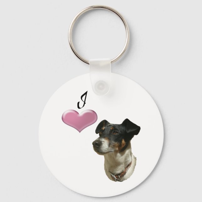 Porte-clés J'aime les chiens de Jack Russell (Recto)
