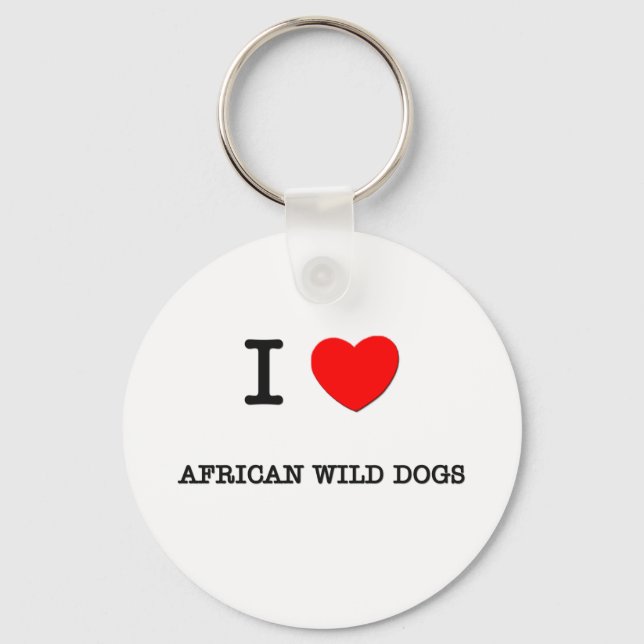 Porte-clés J'aime les CHIENS SAUVAGES AFRICAINS (Recto)