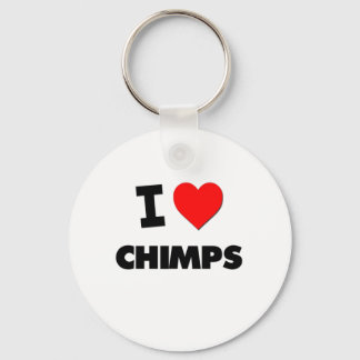 Porte-clés J'aime les Chimps