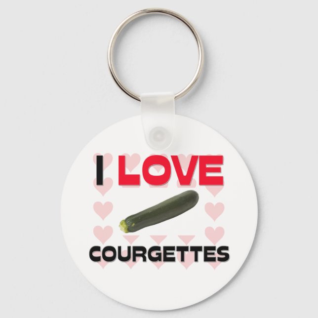 Porte-clés J'aime les courgettes (Recto)