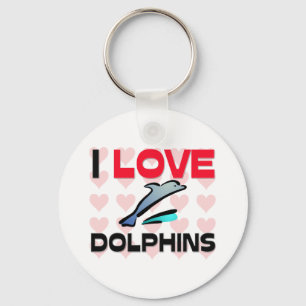 Porte-clés J'aime les dauphins