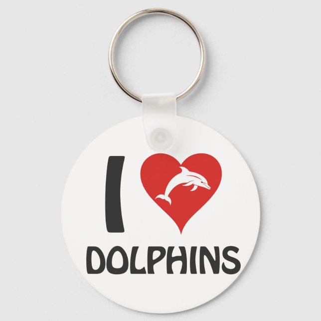 Porte-clés J'aime les dauphins (Recto)