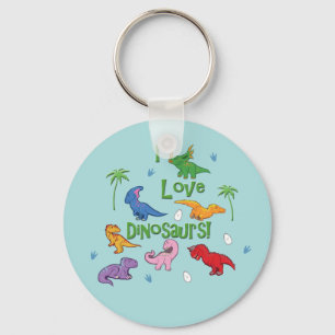 Porte-clés J'Aime Les Dinosaures ! (Cute)