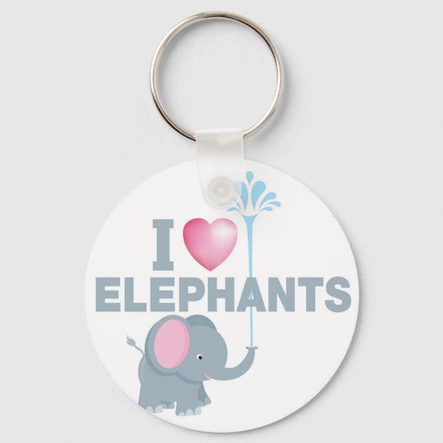 Porte-clés j'aime les éléphants (Recto)