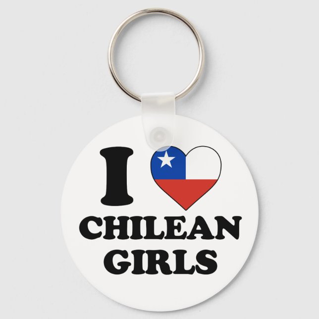 Porte-clés J'aime les filles chiliennes (Recto)