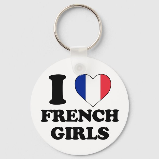 Porte-clés J'aime les filles françaises (Recto)