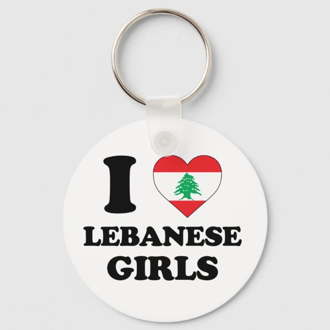 Porte-clés J'aime les filles libanaises (Recto)
